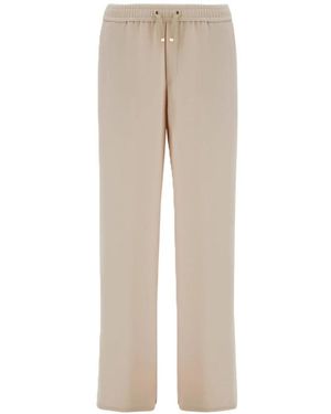 Herno Matte Crepe Satin Pants - Natural