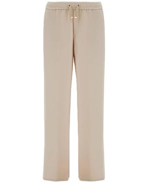 Herno Matte Crepe Satin Trousers - Natural