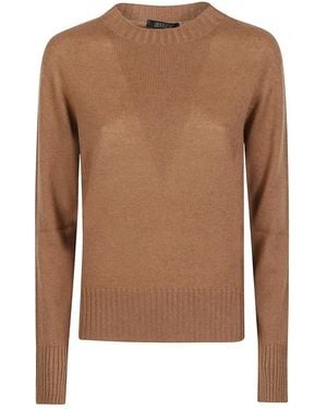 Aragona Round-Neck Knitwear - Marrón