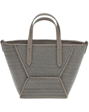 Brunello Cucinelli Geometrische Tote Bag - Grau