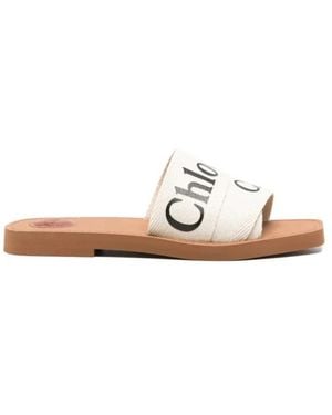 Chloé Schoenen ,Wit ,Slippers - Naturel