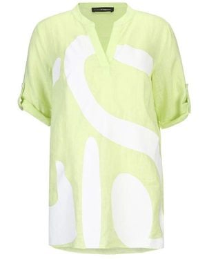 Doris Streich Sommer Leinen A-Linie Bluse - Gelb