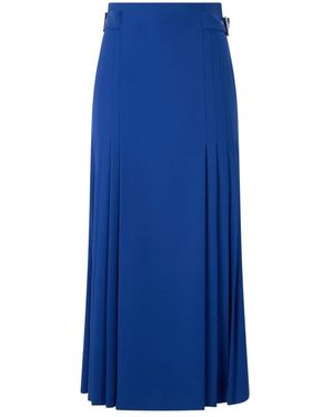 Alberta Ferretti Rokken ,Blauw ,Wol Plissé Midi Rok