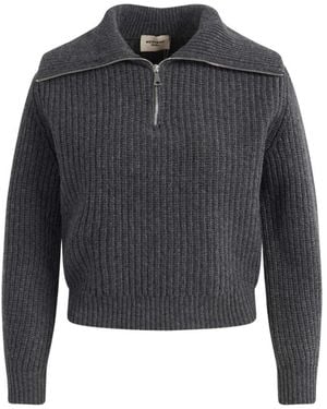 Weekend by Maxmara Truien & Vesten ,Grijs ,Wol Laser Wool Ritshals Trui