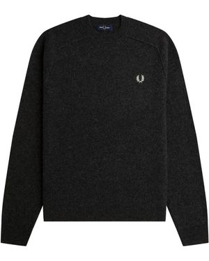 Fred Perry Gebreide Trui Met Ronde Hals - Zwart