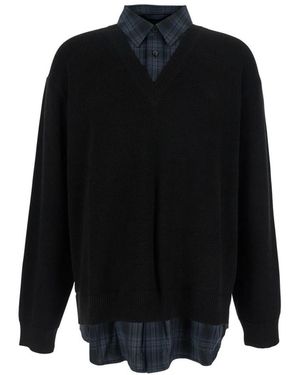Juun.J Jc5851P515 Layered Sweater - Schwarz