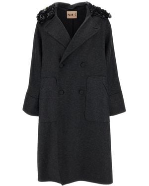 Plan C Double-Breasted Coat - Zwart