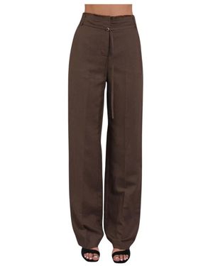 Patrizia Pepe Wide Trousers - Marrone