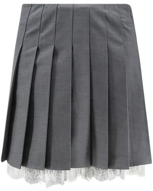 Self-Portrait Pf26 Pleated Mini Skirt - Grijs