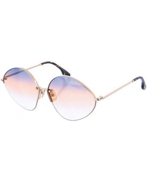 Victoria Beckham Occhiali da sole rettangolari con montatura in metallo - Rosa