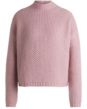HUGO Strukturierter Pullover Mit Trichterkragen - Pink