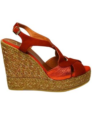 Kanna Schoenen ,Rood ,Leer 20Kv 20082 Sandaal - Bruin