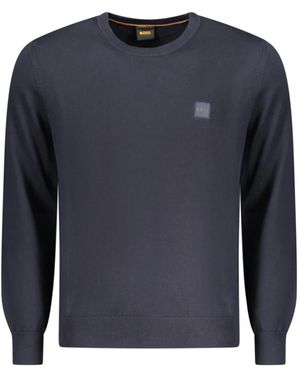 HUGO Truien & Vesten ,Blauw ,Katoen Kanovano Ronde Hals Trui