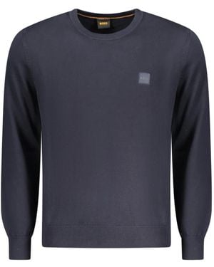 HUGO Kanovano Rundhals-Pullover - Blau