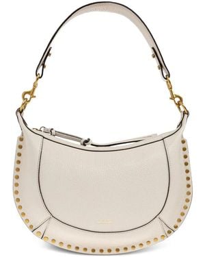 Isabel Marant Tassen ,Wit ,Leer Naoko Studded Leather Shoulder Bag - Metallic