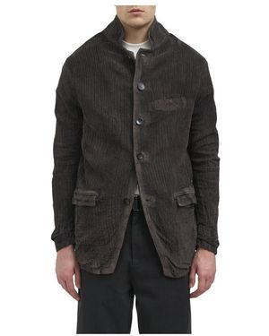 Giorgio Brato Jassen ,Groen ,Leer Perforated Lamb Blazer - Zwart