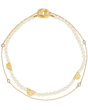 Ferragamo Glass Pearl Strand Necklace - Metallic
