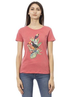Trussardi Camiseta Manga Corta Cuello Redondo, Mujer, Talla - Rojo