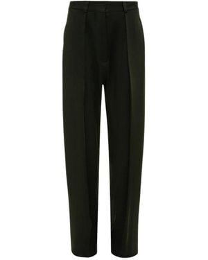 Victoria Beckham Zwarte Wollen Getailleerde Broek