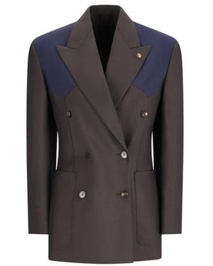 Versace Wol-Mohair Blazer - Blauw