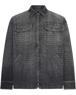 Balenciaga Jassen ,Zwart ,Denim Denim Jassen - Grijs