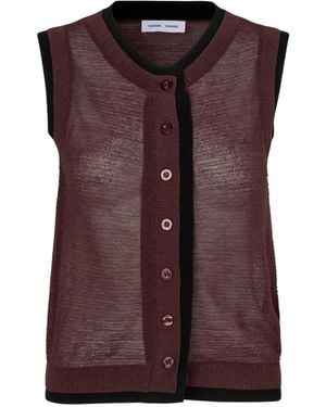 Samsøe & Samsøe Semi-Transparant Gebreid Vest - Paars