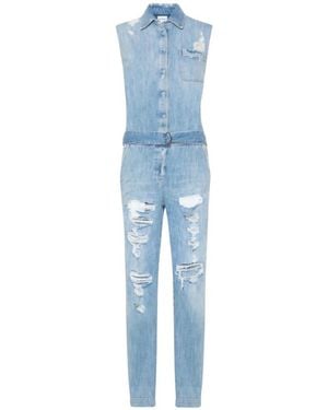 Dondup Denim Stretch Jumpsuit Voor Vrouwen - Blauw