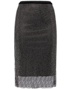 Sportmax Rokken ,Zwart ,Leer Zinnia Midi Rok