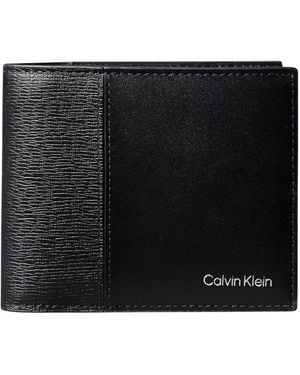 Calvin Klein Leder Rfid Slimfold Geldbörse - Schwarz