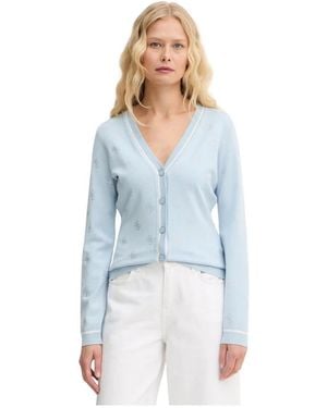 Guess Truien & Vesten ,Blauw ,Polyester 4G Logo Strass Vest