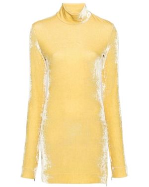 Jil Sander Top Mit Samtdetails - Gelb
