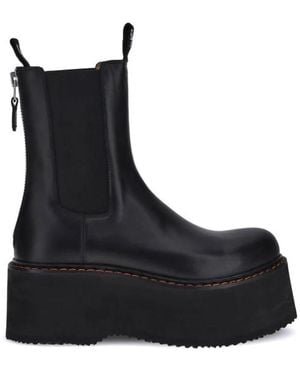 R13 Plateau Chelsea Stiefelette - Schwarz
