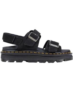 Dr. Martens Black Leather Flat Sandals