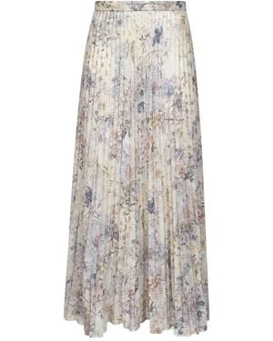 Golden Goose Blumen Pailletten Plissee Rock - Grau