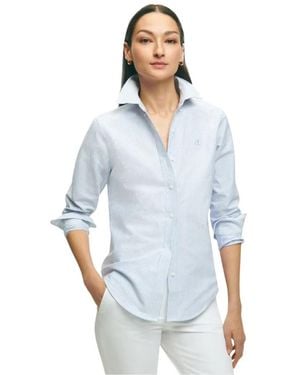 Brooks Brothers Classic-fit Cotton Oxford Stripe Shirt - Blue