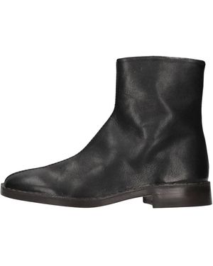 Lemaire Schoenen ,Zwart ,Leer Gepipperde Laarsjes