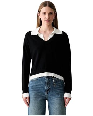Liu Jo V-Hals Gebreide Kleding - Zwart