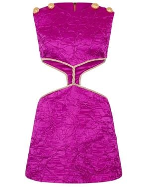 Roberto Cavalli Kleedjes ,Roze ,Mini-Jurk Met Cut-Out Details - Paars