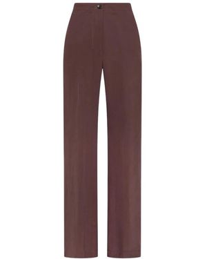 Seventy Broeken ,Bruin ,Lange Relax-Fit Broek - Paars
