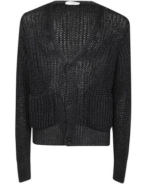 Lardini Truien & Vesten ,Blauw ,Katoen Open-Work Knit Cardigan - Zwart