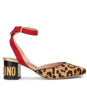 Moschino Schoenen ,Veelkleurig ,Leer Slingback Met Bandje - Meerkleurig