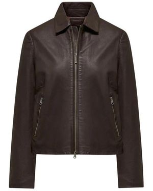 Bomboogie Jassen ,Bruin ,Leer Jw Liss Jacket