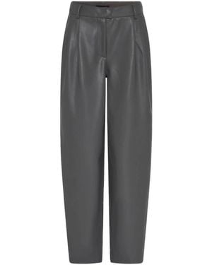 Bruuns Bazaar Leather Trousers - Grigio