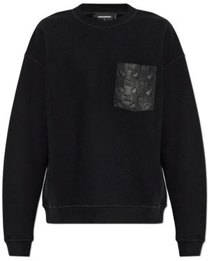 DSquared² Sweatshirt Met Zak - Zwart