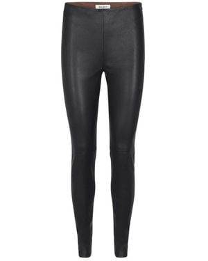 Mos Mosh Leather Trousers - Grey