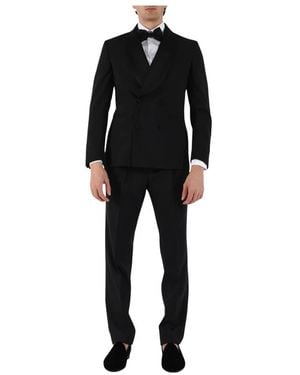 Paoloni Single Breasted Suits - Black