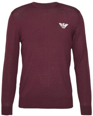 Emporio Armani Round-Neck Knitwear - Purple