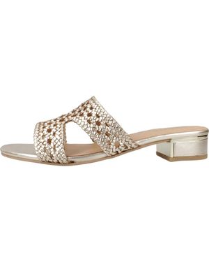 Gioseppo Schoenen ,Geel ,Stijlvolle Heeled Mules Sandaal - Metallic
