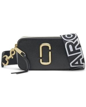 Marc Jacobs Zwarte Leren Schoudertas Met Logo