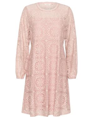Cream Short Dresses - Pink